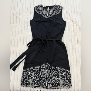 Moschino Black and White Floral Mini Dress